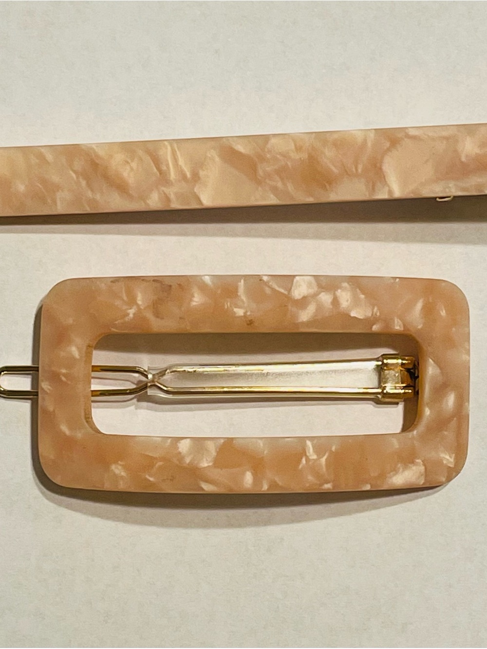 Pearlescent Peach Hair Clip Set